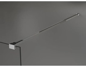 Mexen Kioto, átmenő zuhany paraván 110 x 200 cm, 8mm átlátszó / fekete üvegminta, 2x króm stabilizáló távtartó, 800-110-002-01-77