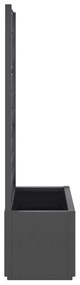 sötétszürke PP rácsos kerti ültetőláda 80 x 36 x 140 cm