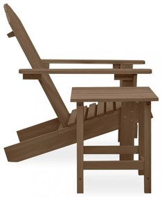 barna tömör fenyőfa kerti adirondack szék asztallal