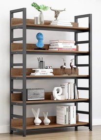 Polcállvány, sötét tölgy/fekete, JANEL TYP 1