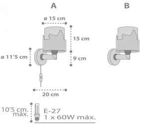 Dalber 61279 - Gyermek fali lámpa LOVING DEER 1xE27/60W/230V