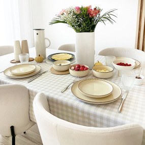 Goldea teflonos asztalterítő - bézs kockás 100 x 100 cm