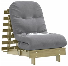 tömör impregnált fenyőfa futon kanapéágy matraccal 60x206x11 cm