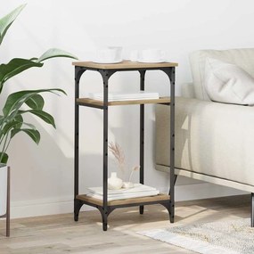 Oldal asztal polcokkal kézműves tölgy 40 x 30 x 75 cm Faanyag