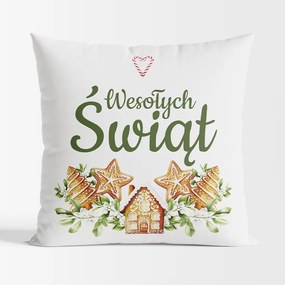 Mézeskalács párna szilikon töltettel, kétoldalas, Microfibra, 40x40cm