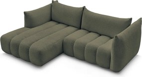 Zöld buklé sarokkanapé (bal oldali-heverő résszel) Azra – Bobochic Paris