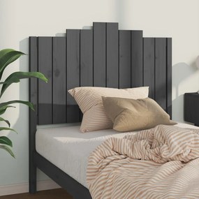 szürke tömör fenyőfa ágyfejtámla 106x4x110 cm