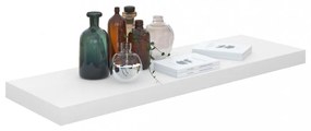 magasfényű fehér MDF lebegő fali polc 80 x 23,5 x 3,8 cm