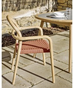 Sheryl eukaliptuszfa kerti szék terrakotta színű húrozással - Kave Home