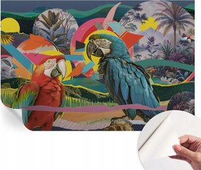 Öntapadós tapéta Fali furnér 3D hatás Egzotikus madarak 104x70 cm