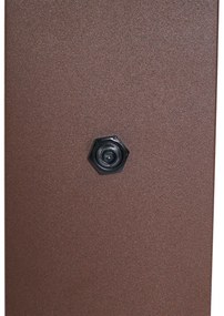 Ipari kültéri oszlop rozsdabarna színben, füstüveggel, 50 cm-es, alkonyatérzékelővel - Denmark