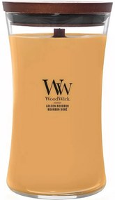 WoodWick Illatosító gyertya nagy vázában Golden Bourbon, 609 g