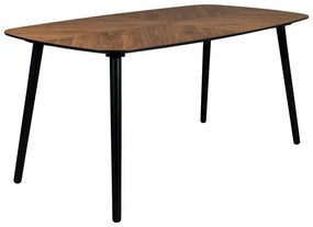 Étkezőasztal diófa dekoros asztallappal 90x165 cm Clover – Dutchbone