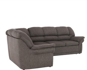 Sarokülőgarnitúra ágyfunkcióval és ágyneműtartóval, bal oldali kivitel, barna, AMELIA