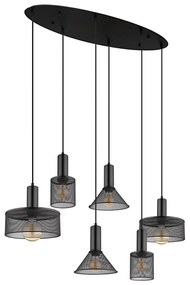 Globo 15648-6H - JEDD kábellel függesztett csillár 6xE27/60W/230V fekete