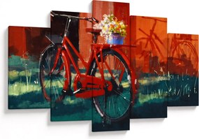 Piros kerék képe, akril festés (150x105 cm)