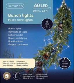 Zsinóros lámpa kicsi micro 60 Led meleg fehér fénysugár