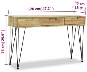 tömör tíkfa tálalóasztal 120 x 35 x 76 cm