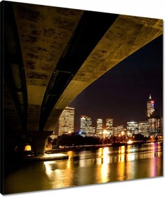 Vászonkép 60x60 Éjszakai kép híddal