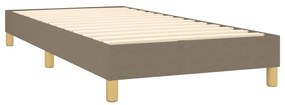 tópszínű szövet rugós és LED-es ágy matraccal 100x200 cm