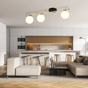 Emibig modern mennyezeti lámpa monza fehér fekete arany emi1252/3