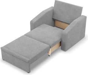 Vertico fekvőfotel, 80 cm széles, kordbársony, szürke