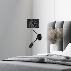 Fali lámpa SATINO 1xE27/40W + 1xGU10/MR11/7W fekete/szürke