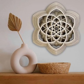 Több rétegű, akár 90 x 100 cm-es fa mandala Harmony