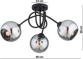 Brilagi - Felületre szerelhető csillár DIOR 3xE27/60W/230V fekete/füstszürke