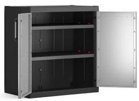 Keter Kétajtós Detroit XL alacsony műanyag szekrény szürke ajtóval