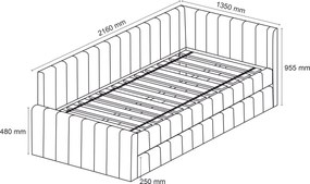 Akció Kárpitozott ágy COMFINO VELVET vendégággyal 120x200 cm sötétzöld II. osztály