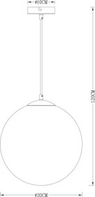 Globo 15853 Függeszték, nikkel matt, üveg átlátszó,króm, ø: 300, Foglalat típusa:1xE27 60W 230V