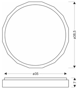 Natúr színű LED mennyezeti lámpa ø 38,5 cm Cadix – Candellux Lighting