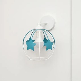 Gyermek fali lámpa STARS 1xE27/15W/230V türkiz/fehér