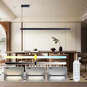 Immax NEO 07307L-LED dimmelhető kábelen függesztett csillár MADEIRA 33W/230V Wi-Fi Tuya 152 cm fekete