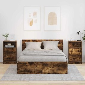 vidaXL Éjjeliszekrények 2 pcs Füstölt tölgy 40 x 30 x 467 cm Faanyag