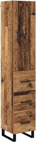 vidaXL Magasfiú fiókkal Öreg fa 34,5 x 34 x 180 cm Faanyag