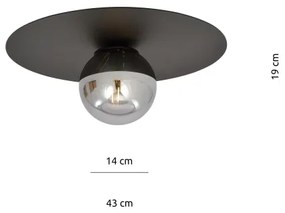 Mennyezeti lámpa SOLAR 1xE14/10W/230V fekete/szürke