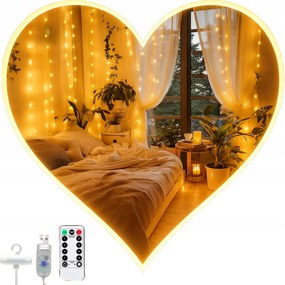 LED-es fĂ©nyfĂŒggöny 3x3m Ă©s Meleg FehĂ©r 8 ĂŒzemmĂłd