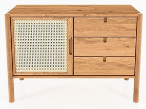 Alacsony tölgyfa komód 97x69 cm Pola - The Beds