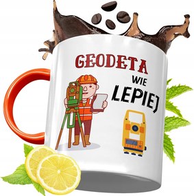 Narancssárga Bögre Földmérőnek Ajándék fényképes nyomtatással