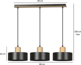 Emibig skandináv függeszték torin fekete emi1046/3