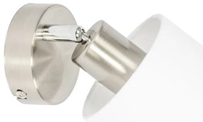 Modern fali lámpa acélból, fehér árnyékolóval, állítható - Hetta