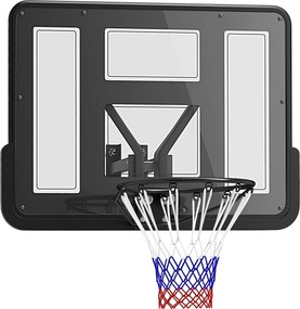 SPORTNOW Kosárlabda Gyűrű Háttérfallal Kültéri és Beltéri Használatra, Ø45 cm Acél Gyűrű és Háló, Falra Szerelhető, Kosárlabda Gyűrű Felnőtteknek, 110