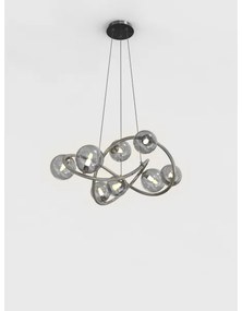 Wofi 7014-805 - LED Csillár zsinóron NANCY 8xG9/3,5W/230V fekete/króm