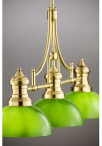 Jupiter 2074 - PLATINO rudas függeszték 3xE27/15W/230V zöld/arany