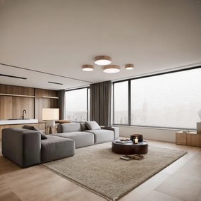 Fürdőszobai mennyezeti lámpa CLEO 3xE27/24W/230V IP54 á. 37,5 cm tölgy