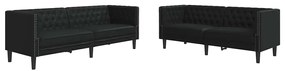 Kanapé Szett 2 pcs Fekete 194 x 74.5 x 70.5 cm Műbőr