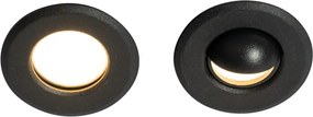 5 darabos modern süllyesztett spotlámpa készlet fekete LED-del IP67 - Linsey