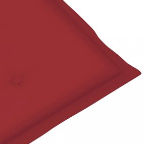 6 db bordó szövet kerti magas háttámlájú székpárna 120x50x3 cm